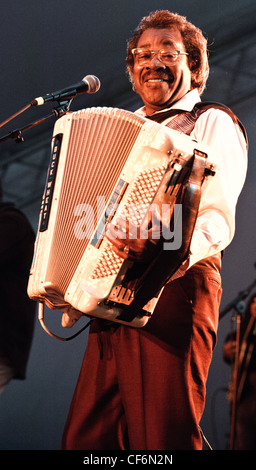 Buchweizen Zydeco auf Voodoo-Festival 2010 in New Orleans spielt. Stockfoto