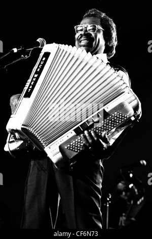 Buchweizen Zydeco auf Voodoo-Festival 2010 in New Orleans spielt. Stockfoto