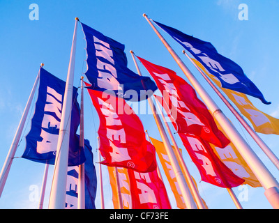 IKEA Einrichtungshaus Fahnen Stockfoto