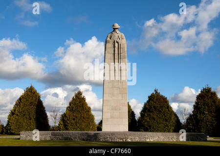 Der brütende Soldat, ein kanadischer Denkmal für die 2000 Opfer der 1. kanadische Division während Gasangriff im Jahre 1915 Stockfoto