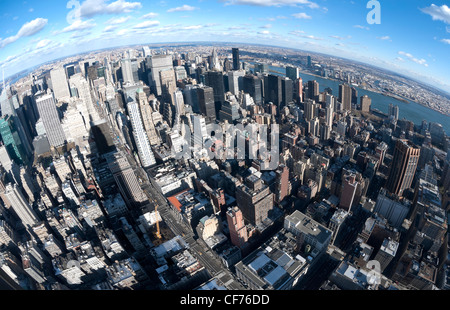 Das New York City Panorama mit 5th Avenue Stockfoto