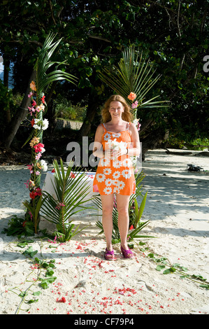 Seychellen, Mahe: Touristen sind oft an den schönen Stränden heiraten Stockfoto