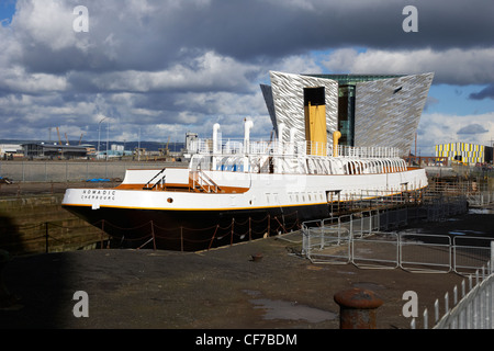 Die renovierten ss nomadic Ausschreibung für die titanic in titanic Viertel Belfast Nordirland Stockfoto