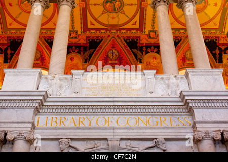 Verziert, die bemalte Decke der Library of Congress in Washington, D.C. Stockfoto