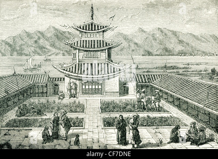 Yule "The Book of Marco Polo im Jahr 1871 markiert dies veröffentlicht: Gartenhaus auf See Yun-Nam-Fu, Yachi von Polo (von Garnier). Stockfoto