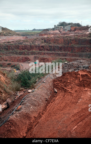 Westleigh Kalksteinbruch, Devon Stockfoto