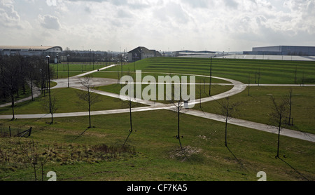 Der See und HOCHTIEF Mann machte Developement in Doncaster Yorkshire UK Stockfoto