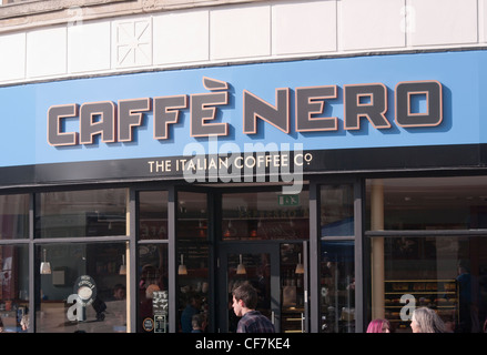 Caffe Nero der italienische Kaffee Firma Coffeeshop anmelden Stockfoto