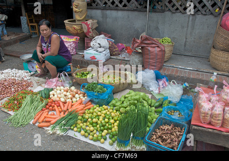 Markt in Straße Luang Prabang Laos Stockfoto