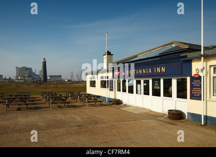 Die Britannia Inn, Dungeness, Kent, England, UK. Stockfoto