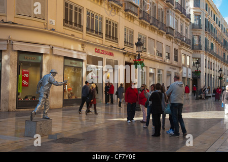 Calle Marques de Larios wichtigsten Fußgängerzone Straße Malaga Andalusien Spanien Europa Stockfoto