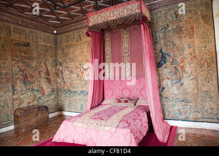 Europa, Frankreich, Loire-Tal, Loire, Schloss Chenonceau, Schloss Chenonceaux, Chateau de Chenonceau, Burg, Burgen, Schlafzimmer, Int Stockfoto