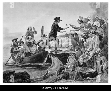 1636 Landung Roger Williams protestantischer Theologe 1603 1683 Stockfoto