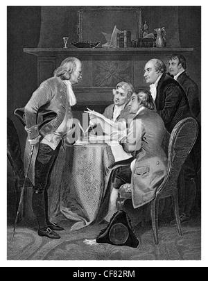 Entwurf der Unabhängigkeitserklärung 1776 Stockfoto
