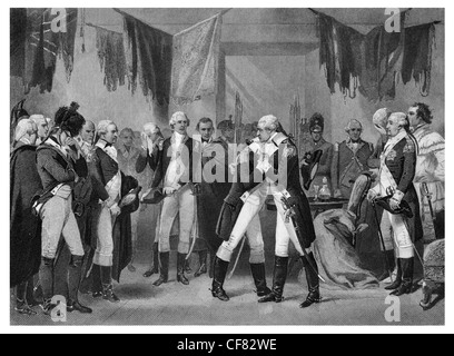 General George Washington Abschied für Offiziere nach Revolution Fraunces Tavern New York City USA Dezember 1783 Stockfoto