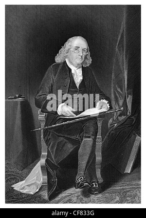 Staatsmann Benjamin Franklin, Drucker, Wissenschaftler, writer(1706-1790) Stockfoto