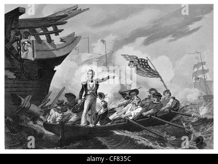 Schlacht von See Erie Oliver Hazard Perry Übertragung von Lawrence zu den Niagarafällen 1813 Stockfoto