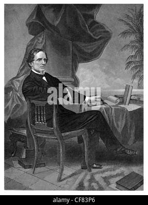 Jefferson Davis, Präsident der Konföderation 1808 1889 ersten nur Präsident Konföderierten Staaten Amerika Stockfoto