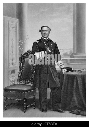 Farragut, David Glasgow, 5.7. 1801 - 14. 8.1870, US-Admiral, Stockfoto