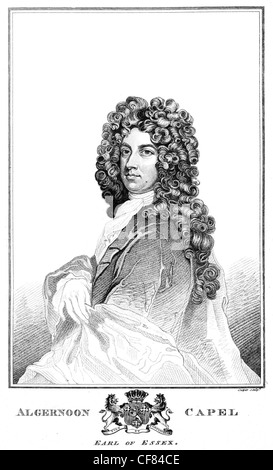 Algernon Capell 2. Earl of Essex PC 1670 1710 englischen Adligen Soldat Höfling Gentleman Schlafgemach König William III Dragoner Stockfoto