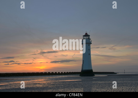 Leuchtturm an der Mündung des Mersey in New Brighton UK Stockfoto