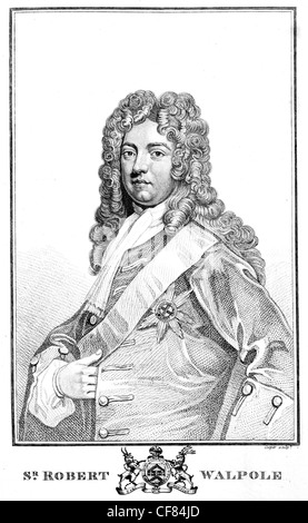 Sir Robert Walpole 1. Earl of Orford KG KB PC 1676 1745 britischer Staatsmann Premierminister von Großbritannien Stockfoto