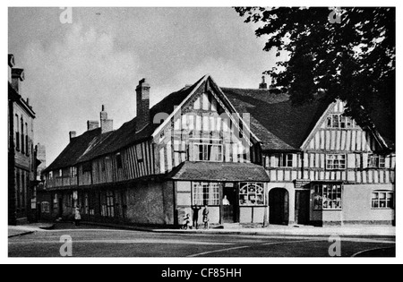 Alcester Malt Mill Lane Marktstadt Straße Tudor Fachwerk Haus Old Rectory Shop Warwickshire England West Midlands Europa Stockfoto