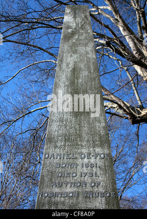 Denkmal für Autor Daniel Defoe, Bunhill Fields, London Stockfoto