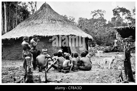 1926 gemeinschaftliche Hütte in Parima Venezuela Stockfoto