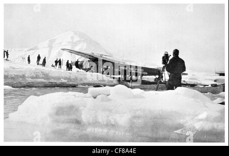 1926 das Byrd dreimotorigen Flugzeug landet auf Spitzbergen Fokker Stockfoto