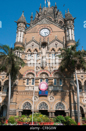 Chhatrapati Shivaji Terminus (CST) Gebäude, ehemals Victoria Terminus, einer der zentralen Bahnhöfe von Mumbai Stockfoto