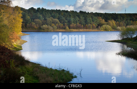 Ogden Wasser-Reservoir in der Nähe von Halifax West Yorkshire im Herbst. Stockfoto