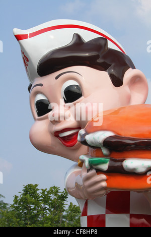 Big Boy. Maskottchen oder Symbol der Big Boy Restaraunts. Frischs Big Boy Restaurant, Beavercreek, Dayton, Ohio, USA. Stockfoto