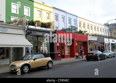 Geschäfte in Westbourne Grove W11, London, England Stockfoto