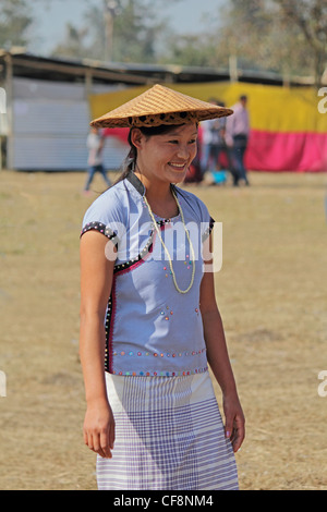 Yobin (Lisu) Stämme auf Namdapha Öko-Kultur-Festival, Miao, Arunachal Pradesh, Indien Stockfoto