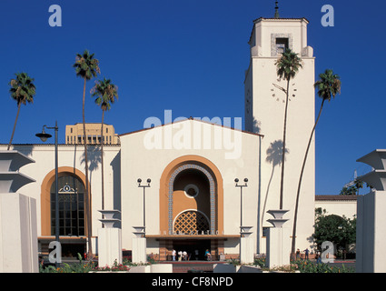 Union Station, Los Angeles, Kalifornien, USA, USA, Amerika, Art Deco, Bahnhof, Palm, downtown, Union Station, Stockfoto