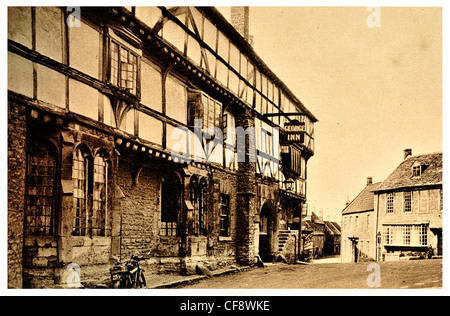 Das George Inn Norton St Philip Somerset England Tavern Pub Wirtshaus aufgeführt Bauphase coachen Timber Frame 14. Jahrhundert Stockfoto