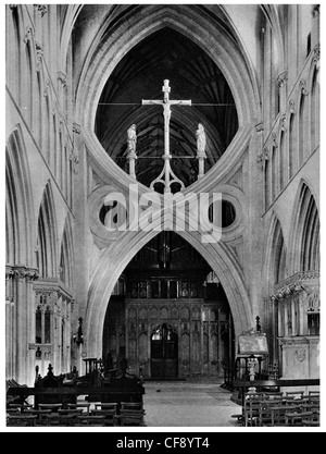 Wells Cathedral Kirchenschiff Church Of England geplant alten Denkmal Somerset South West England Europa UK Tourismus gotische Kapelle Stockfoto