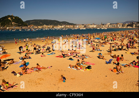 Ondarreta Strand in San Sebastian, Baskenland, Spanien Stockfoto