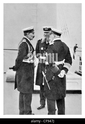 Wilhelm II William II German Emperor Kaiser King Grand Admiral Alfred von Tirpitz Henning von Holtzendorff Stockfoto