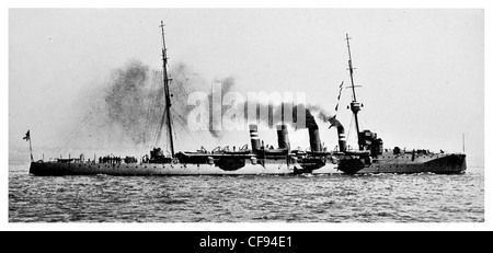 HMS Gloucester Town-Klasse leichter Kreuzer der britischen Royal Navy Squadron Captain Howard Kelly Grand Fleet Schlachtschiff Kriegsschiff Stockfoto