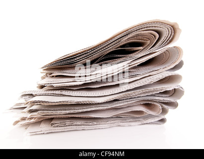 alte Zeitungen und Zeitschriften in einem Stapel Stockfoto