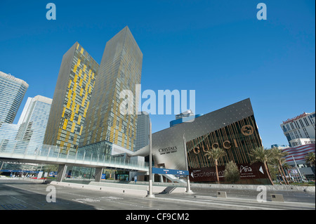 Aria Resort & Casino Towers mit Kristallen im CityCenter, Strip, Las Vegas, USA Stockfoto