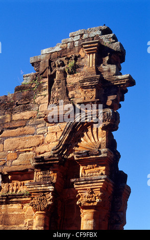 Kirche-Tor. Jesuit Mission von San Ignacio Mini Ruinen. Provinz Misiones. Argentinien. Stockfoto