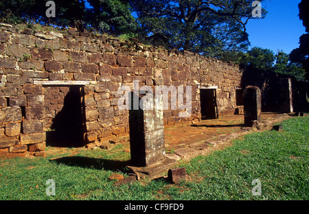Kapitelsaal. Jesuit Mission von San Ignacio Mini Ruinen. Provinz Misiones. Argentinien. Stockfoto