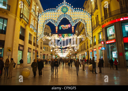 Calle Larios Marquis wichtigsten Fußgängerzone Straße Malaga Andalusien Spanien Mitteleuropa Stockfoto