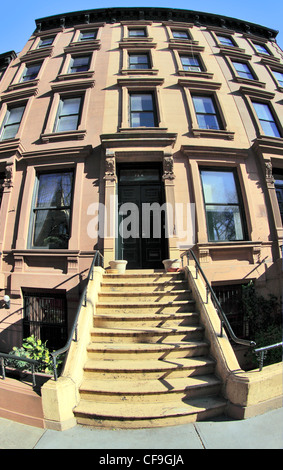 Brownstone Wohnungen auf Willow St. Brooklyn Heights New York City Stockfoto