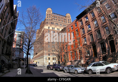 Brownstone Wohnungen auf Willow St. Brooklyn Heights New York City Stockfoto