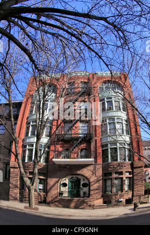 Brownstone Wohnungen auf Willow St. Brooklyn Heights New York City Stockfoto