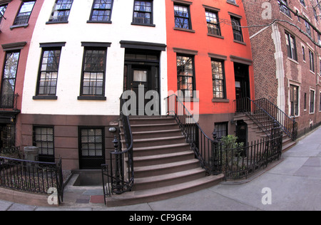 Brownstone Wohnungen auf Willow St. Brooklyn Heights New York City Stockfoto